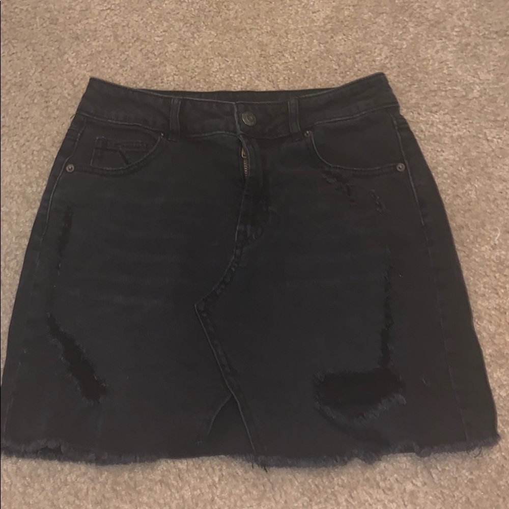 Wild Fable Black Ripped Jean Skirt